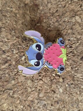 Stitch Pink Strawberry Enamel Pin - Kids Accessories